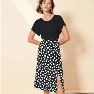 Ann Taylor Black and White Midi Skirt